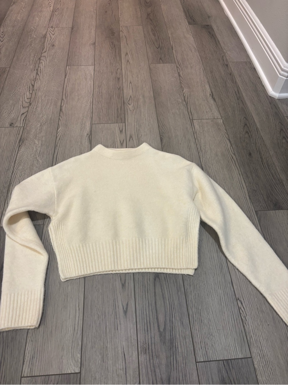 Zara Cream Cropped Knit Small